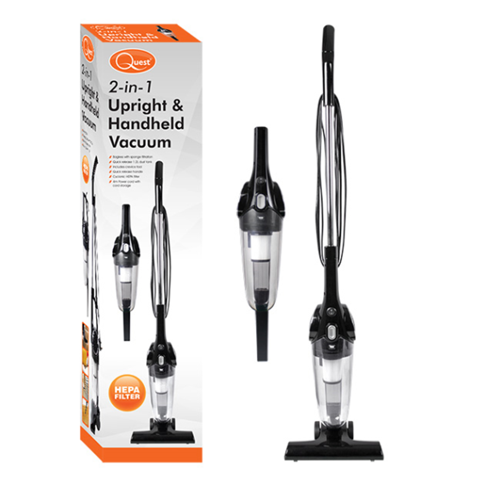 2 in 1 Hand Held & Upright Bagless Compact Lightweight Vacuum Cleaner